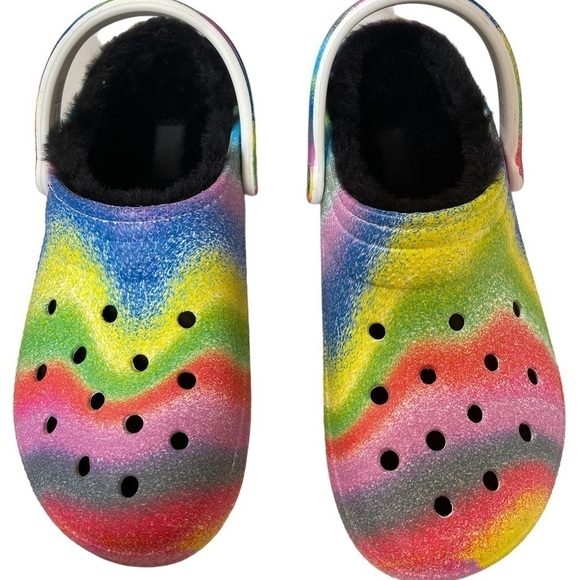Crocs classic Women’s Size 11 lined Spray Dye multicolored clog - Picture 1 of 7